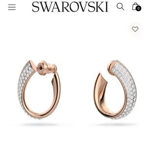 NWT Swarovski Pavé Elegant Hoop Earrings